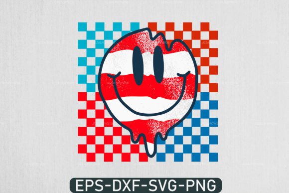 4th of July Smiley Face Svg Graphics for Crafts