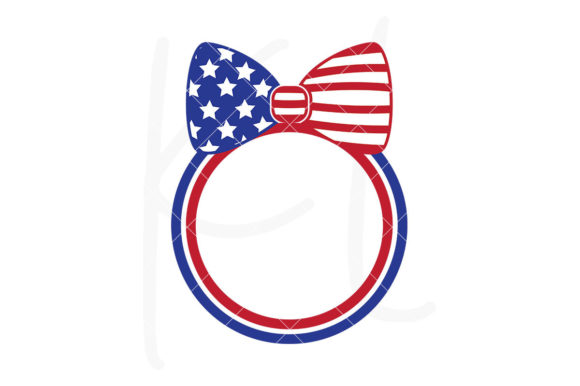 American Flag Bow Monogram Frame: Graphics & Crafts Asset Review