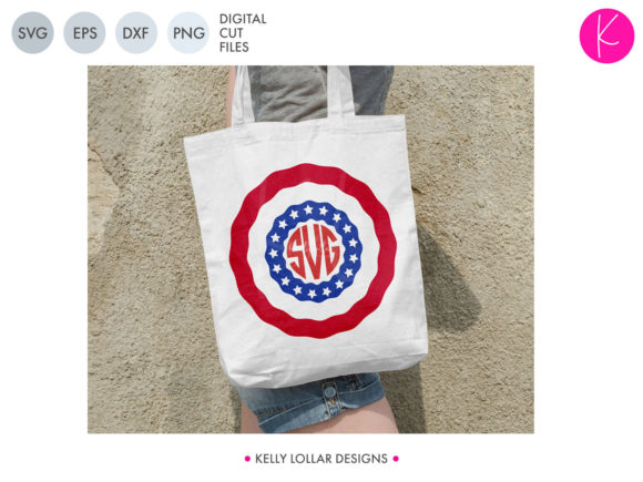 American Flag Bunting Monogram: Graphics for Crafts