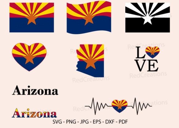 Arizona Flag Svg for Graphics and Crafts