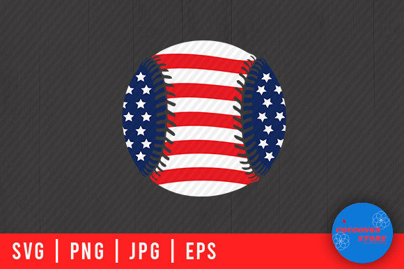 Baseball & Softball American Flag Graphics for Crafts