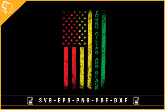 Black History Month USA Grunge Flag SVG for Crafts & Graphics