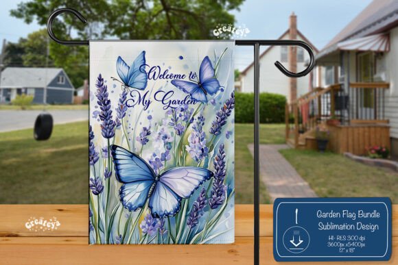 Butterfly Summer Spring Garden Flag Graphics for Crafts