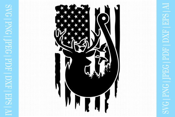 Deer Duck Flag and Hook SVG: Graphics for Crafts & Brand Storytelling