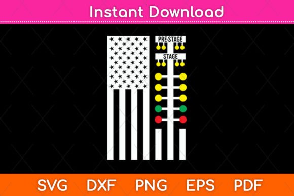 Drag Racing Flag Graphics for Crafts and Branding