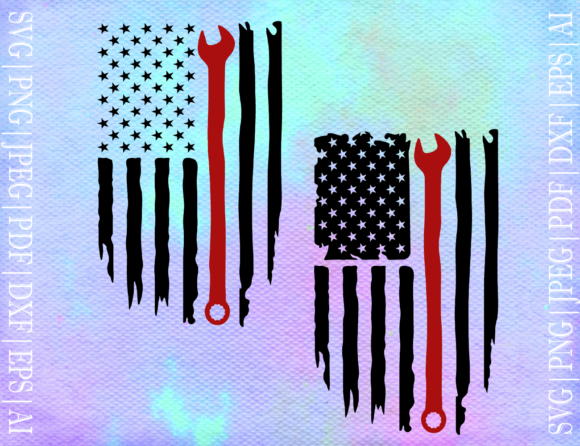 Flag with Wrench SVG: Graphics for Crafts & Content