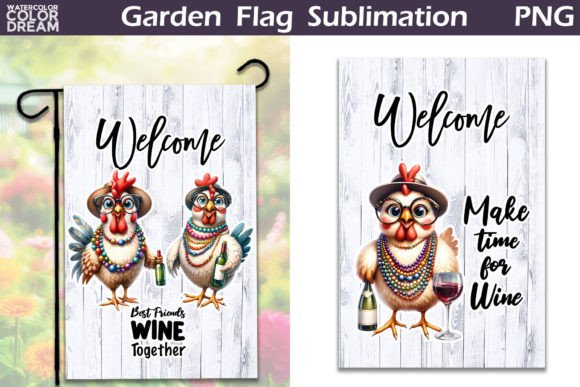 Funny Chicken Garden Flag