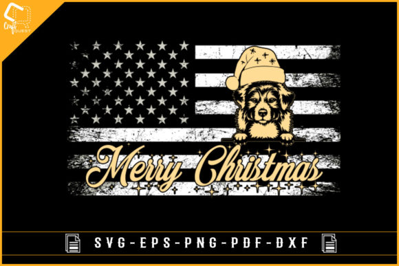 Golden Retriever USA Flag SVG Graphics for Crafts