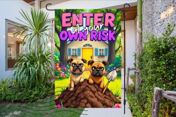 Grumpy Dogs Sarcastic Garden Flag Png