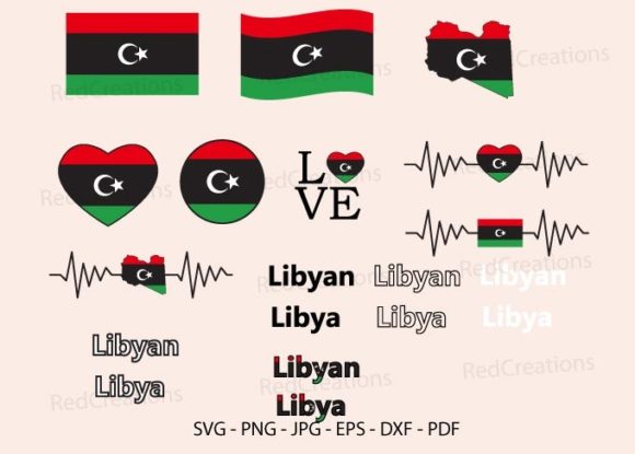 Libya Flag Bundle Graphics for Crafts and Branding