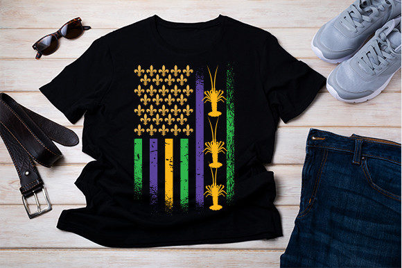 Mardi Gras Flag Crawfish: Graphics for Crafts & Festive Content