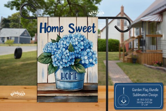 Summer Garden Flag Graphics for Crafts