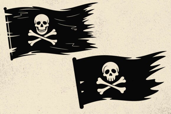 Tattered Pirate Flag SVG Graphics for Crafts