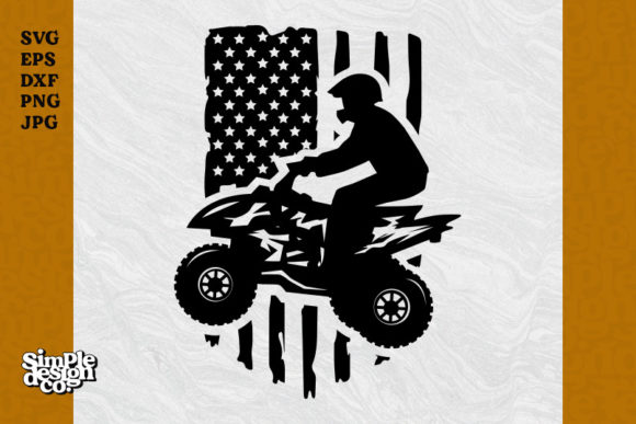 USA Flag Atv Off-Road Graphics for Crafts