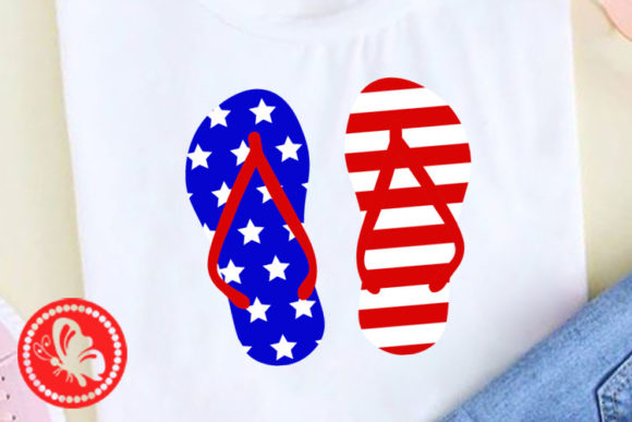 USA Flag Flip Flops