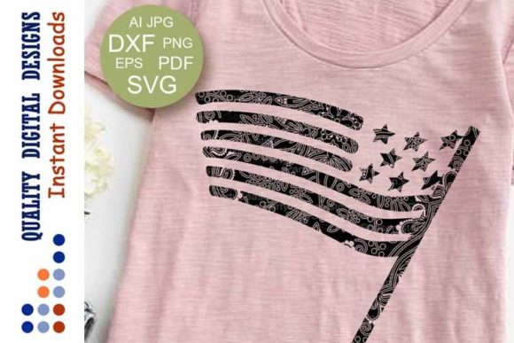 USA Flag Mandala Patriotic Decorations