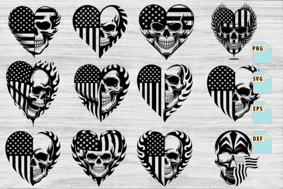 USA Skull Flag Svg for Graphics and Crafts