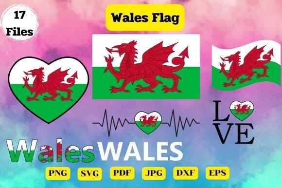 Wales Flag Bundle Graphics for Crafts